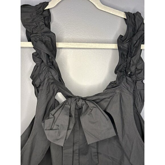 Who What Wear Gorgeous Milkmaid Style Ruffled 3X Coquette Open Back Dress Black - Picture 9 of 16